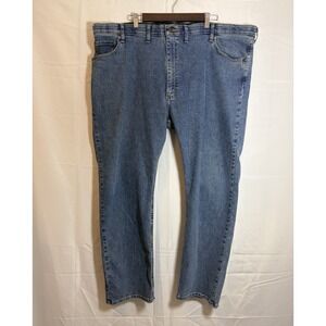 Wrangler Regular Fit Jeans with Comfort Waistband Mens 46x30 Blue Denim 96CFWLW